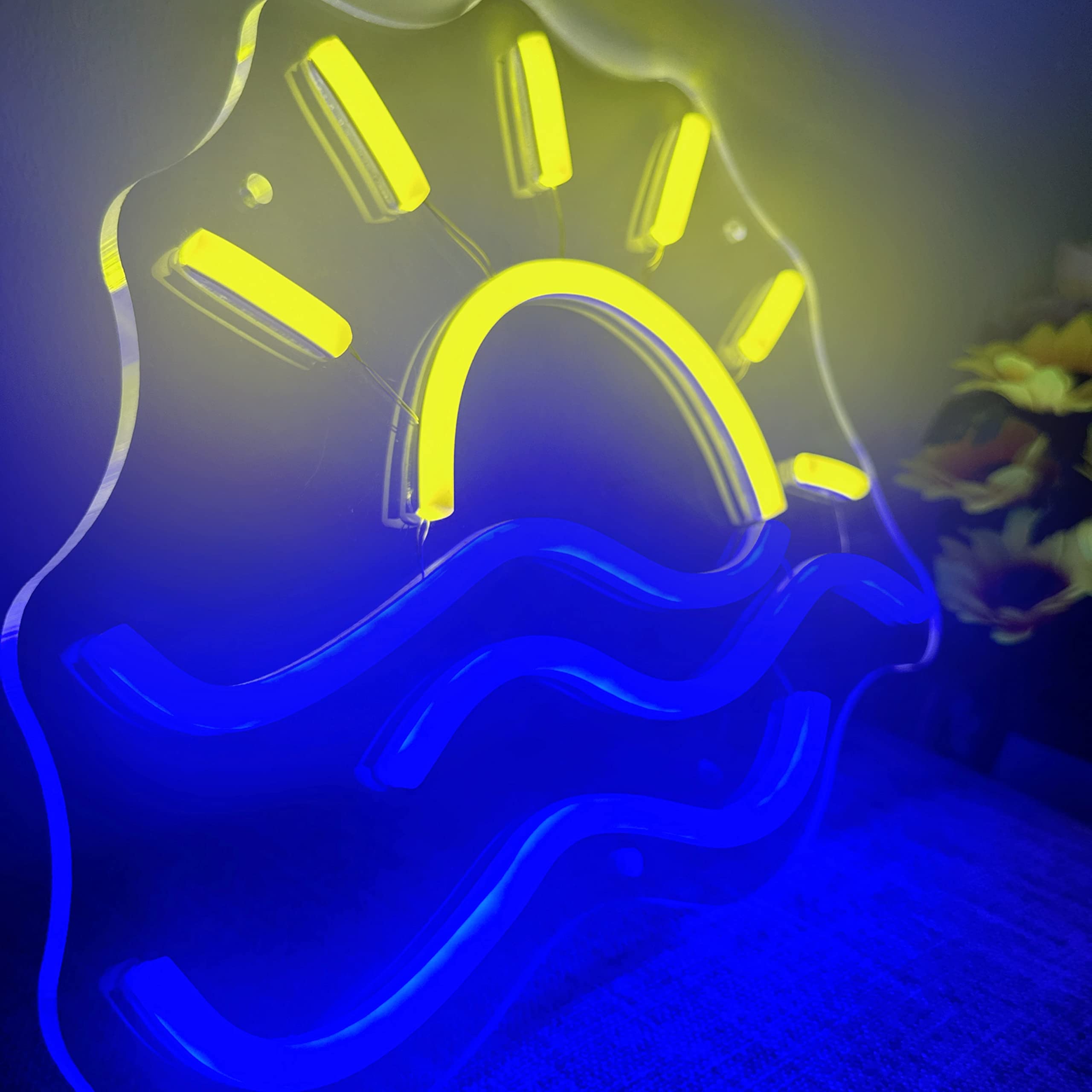 Amazon.co.jp: トロピカル サンセット & シー LED ネオンサイン 12x12